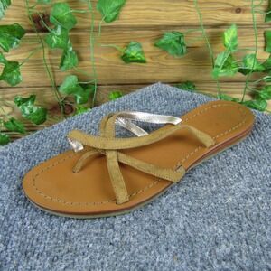 Boden Women  Flip Flop Brown Leather Sz 39 Medium‎ Gently Used 2025